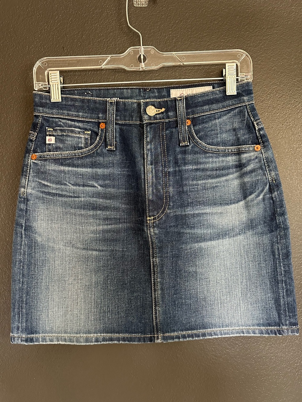 AG Adriano Goldschmied The Vera Denim Mini Skirt Size 27 Vintage Wash NWT Y2K
